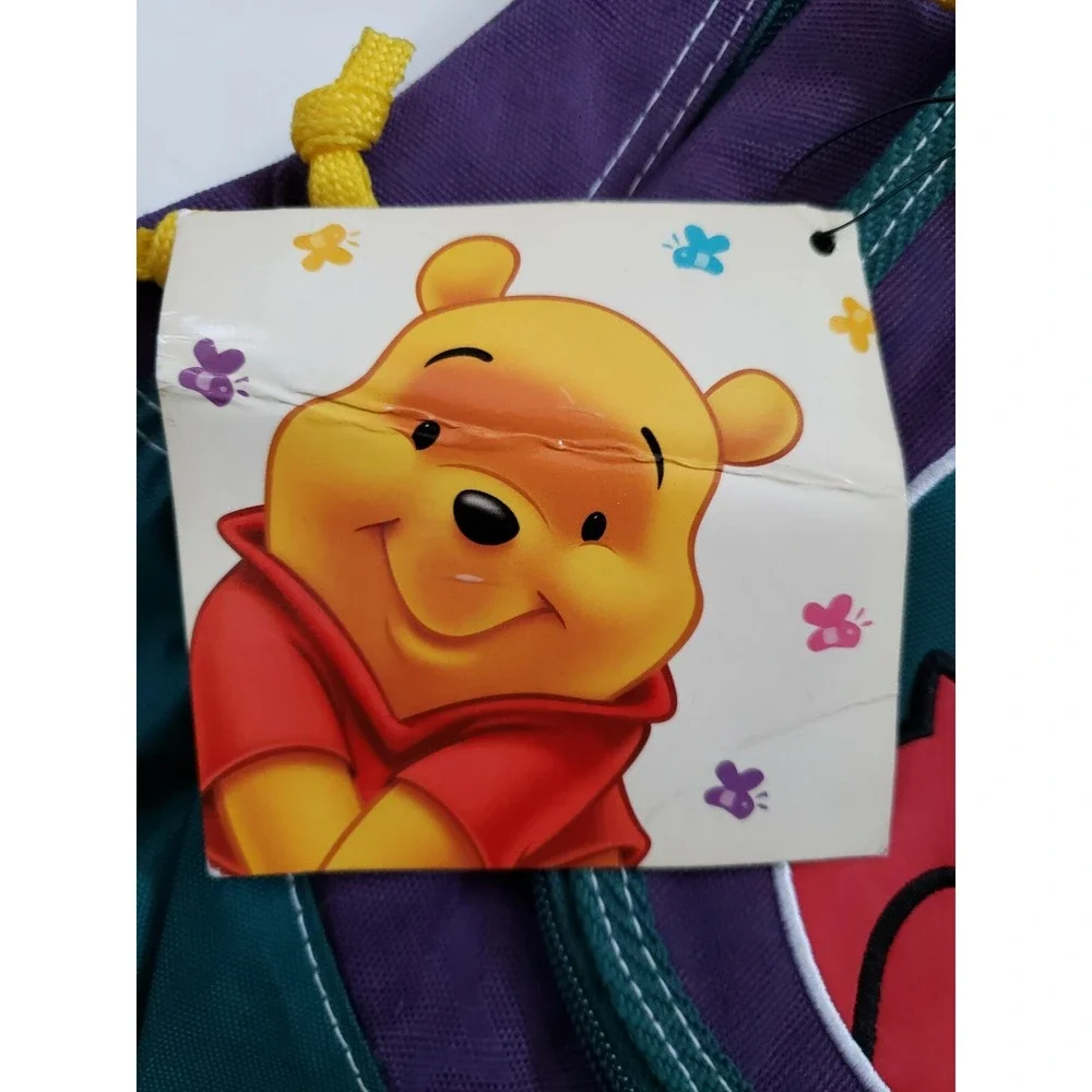Vintage Disney‎ Winnie the Pooh Backpack Colorblock Purple Teal Yellow 90s NWT